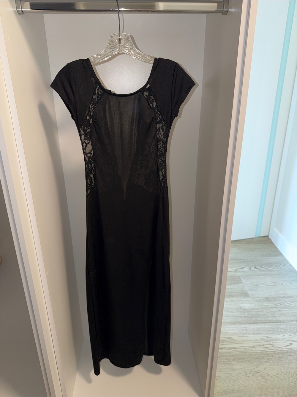 Black Lace Dress with leg slit